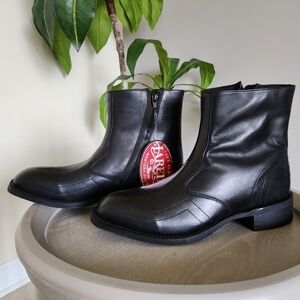 NWT Laredo Men's Side Zipper Leather Boots Black Size 8.5